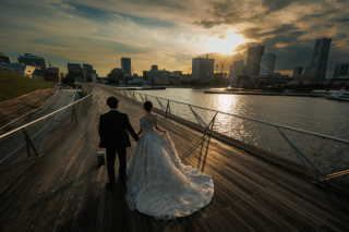 夕方から撮り始める大さん橋の夜景ロケーション