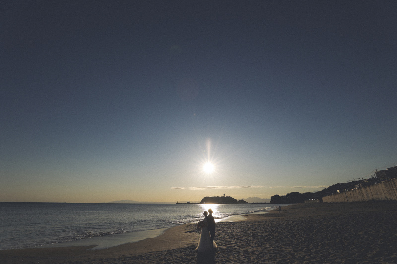 湘南ビーチ　夕景　Photo by kenta ikeda