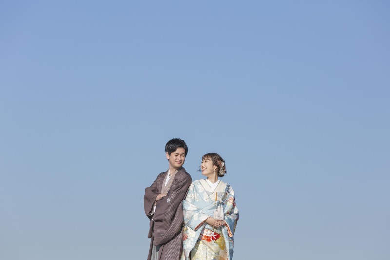 空色の打掛で大桟橋ロケーション【和装】Photo 松本遼平