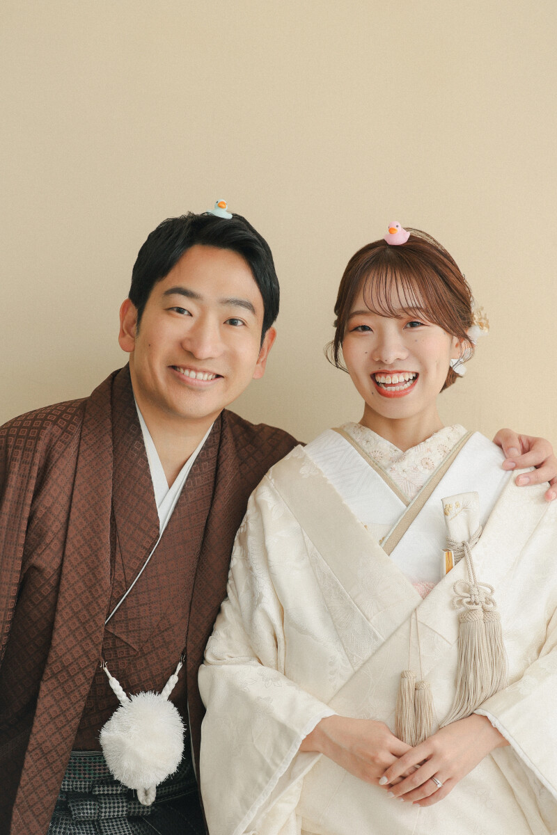 お花に囲まれたスタジオで和装撮影！