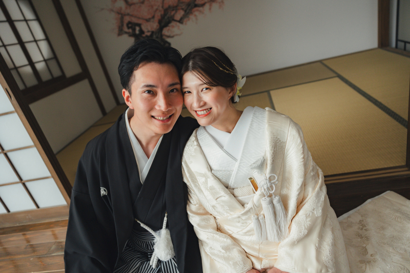 屋内庭園スタジオで和装撮影