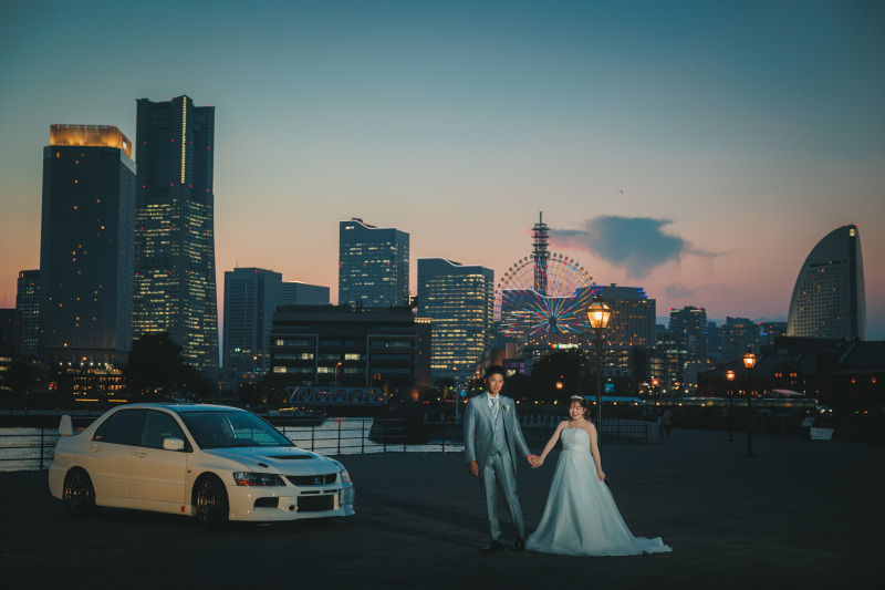 愛車とウェディングフォト