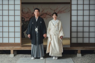 屋内庭園スタジオで和装撮影