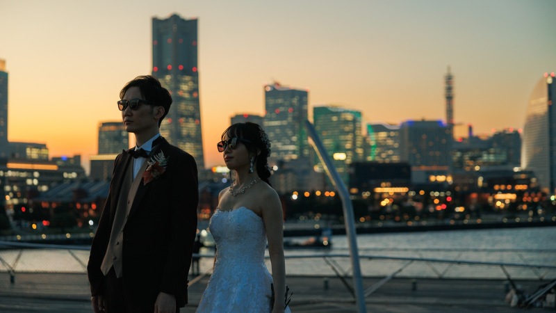 横浜の夕暮れと夜を