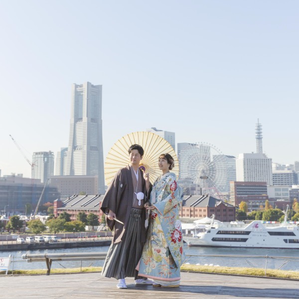 空色の打掛で大桟橋ロケーション【和装】Photo 松本遼平