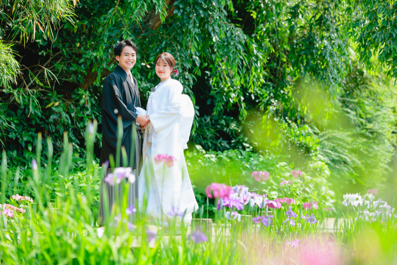 菖蒲や紫陽花咲く新緑の三溪園 photo by谷澤明美