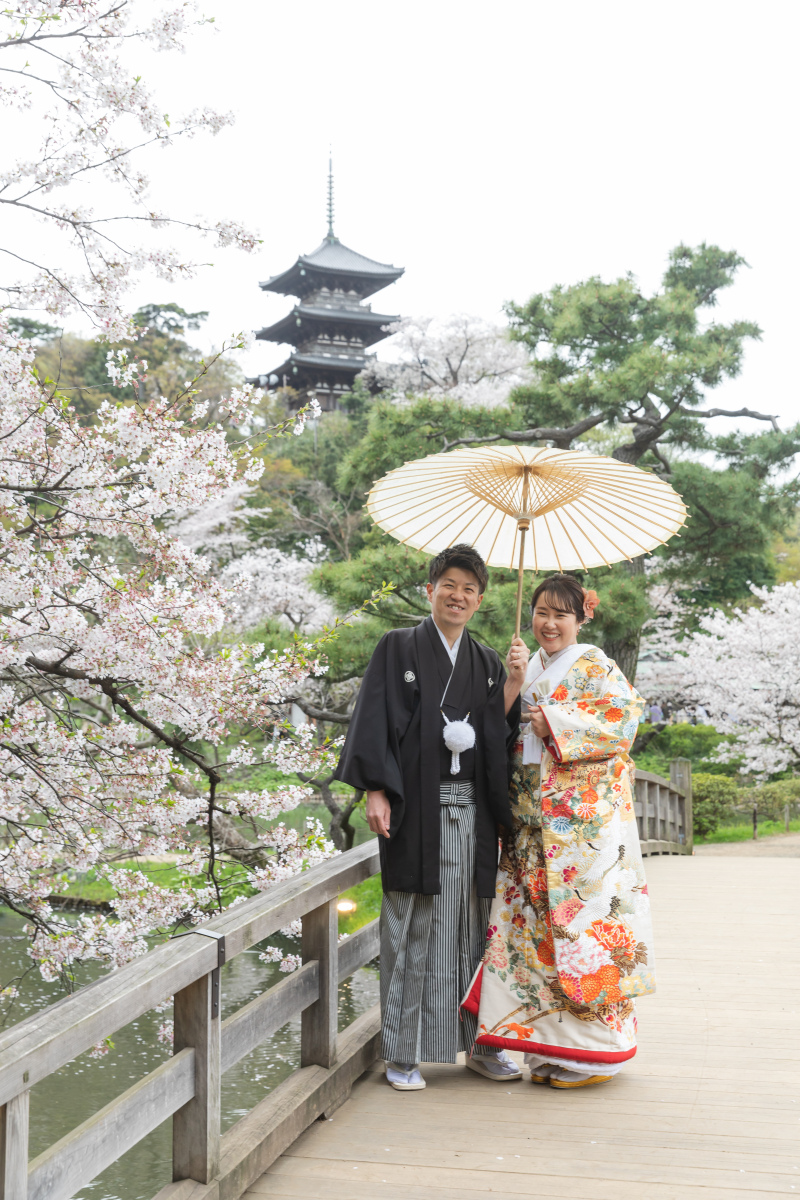 桜の和装ロケーション in三渓園 Photo by 松本遼平