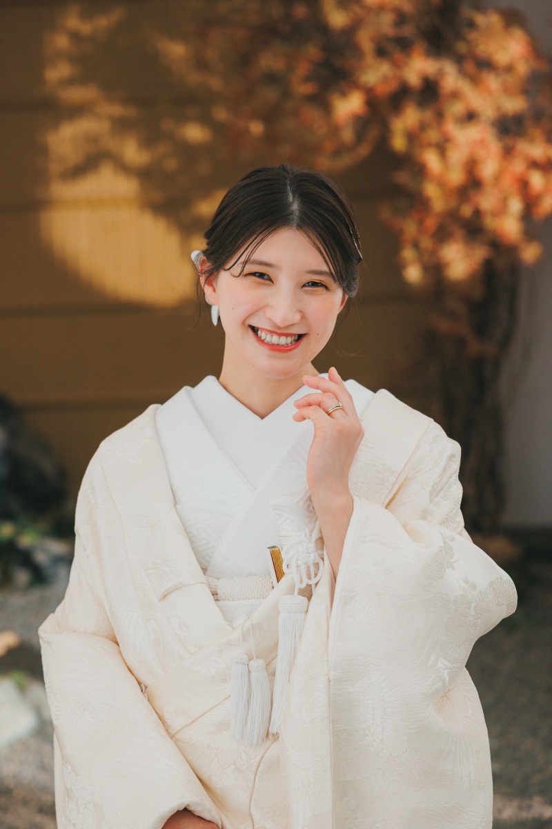 屋内庭園スタジオで和装撮影