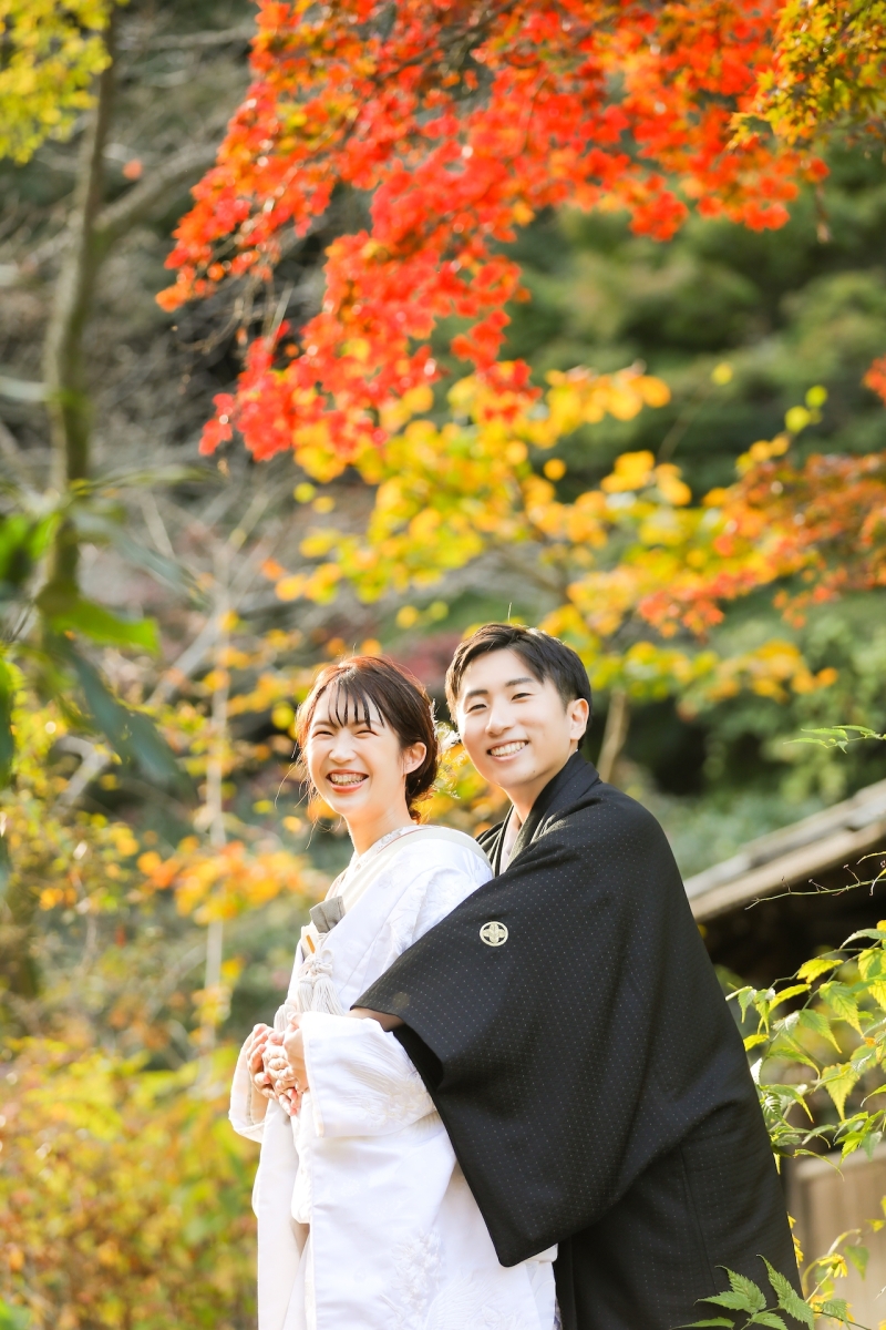紅葉に笑顔を添えて♪ 『photo by谷沢明美』