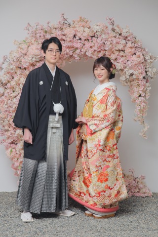 屋内庭園スタジオ お着物を2着着て撮影しました♪