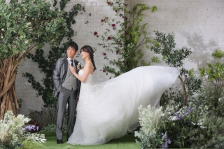 室内で撮影するガーデン風フォト【和洋スタジオプラン】