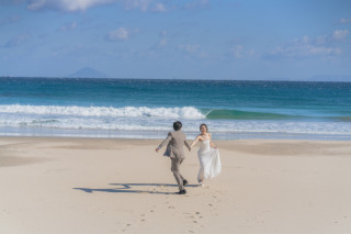 海での撮影も可能！河津桜プラン