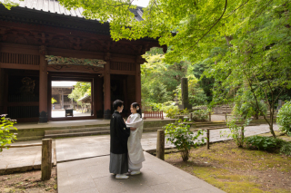 鎌倉のお寺で和装を撮影