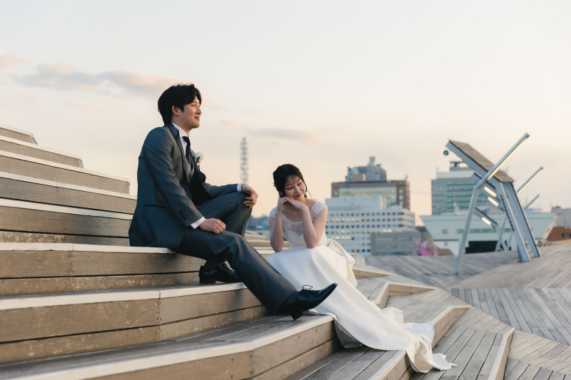 綺麗な夕日と夜景