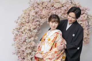 秋を感じるスタジオと大桟橋ウェディングフォト