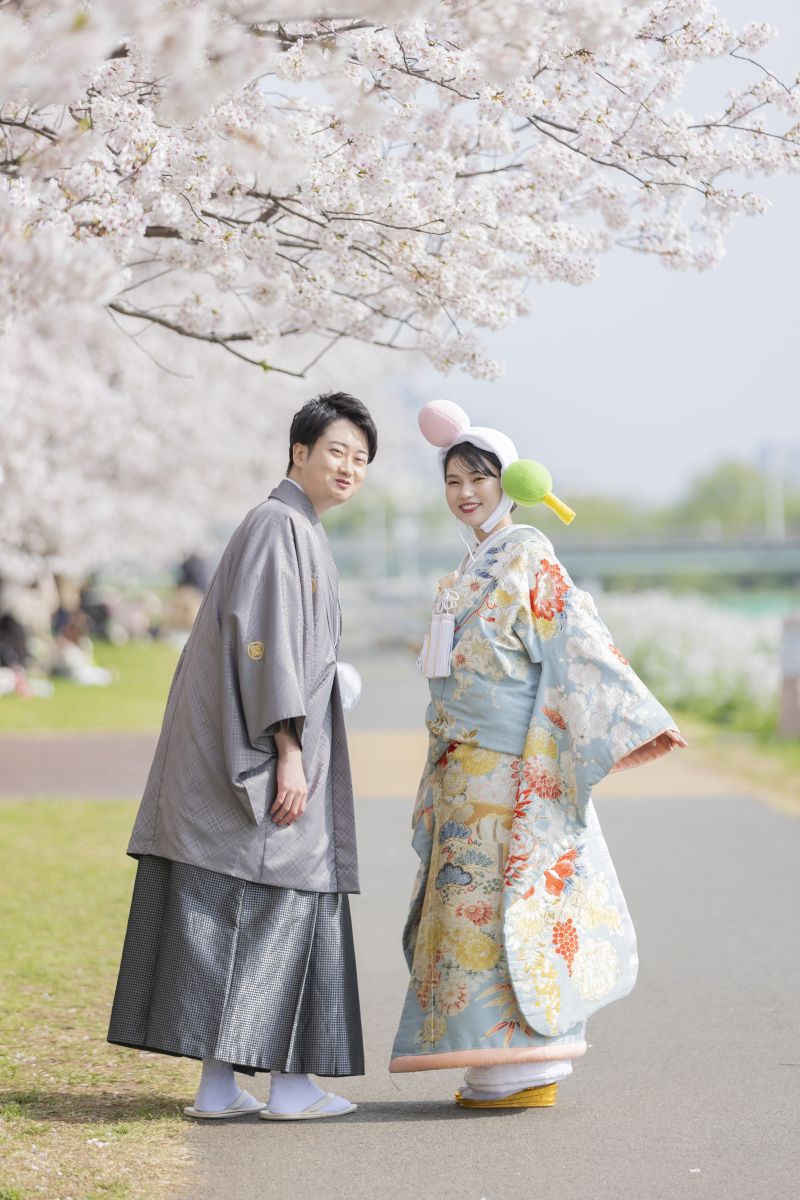【桜に囲まれて】和装ロケーション