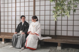 屋内庭園スタジオでお衣装にこだわって