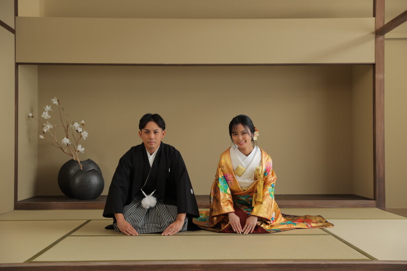 屋内庭園での和装撮影♪