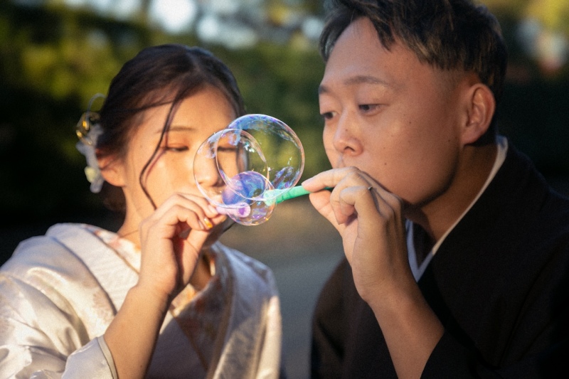 秋の大仙公園で、おふたりらしさ全開の撮影を!