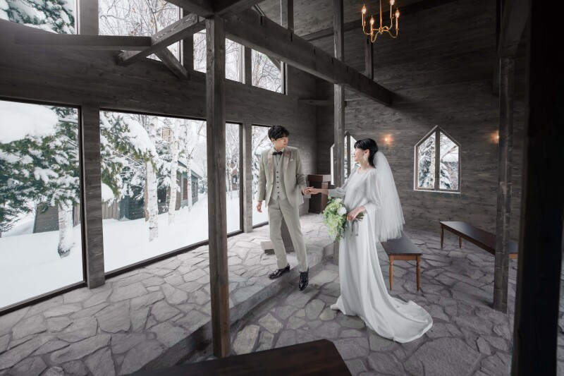 真っ白な雪に囲まれた特別なフォトプラン