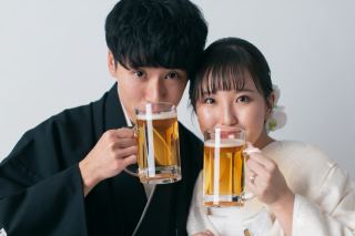 ビール片手に!