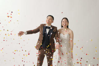 ドレスと和装でスタジオ撮影