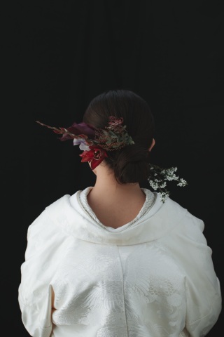 生花ヘアアレンジ