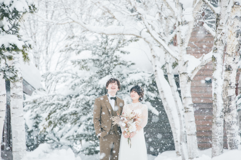 真っ白な雪に囲まれた特別なフォトプラン