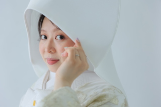 大人気の洋髪綿帽子