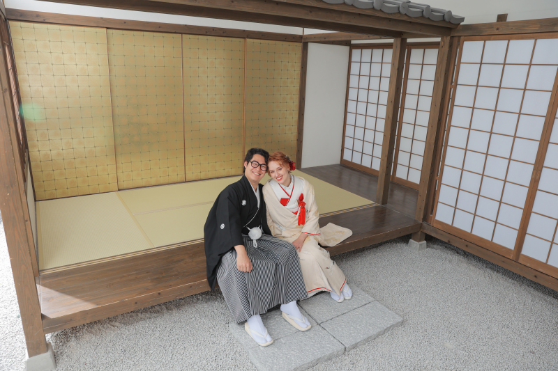 京都の宮大工監修!屋内庭園での撮影!!