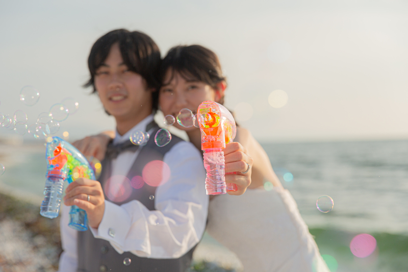 夢のビーチで前撮り!!
