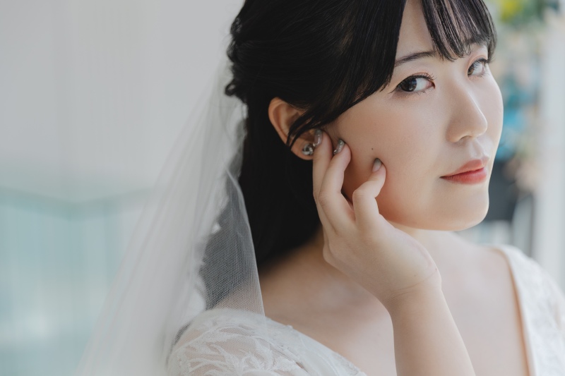 チャペルにぴったりなハーフアップスタイル♪