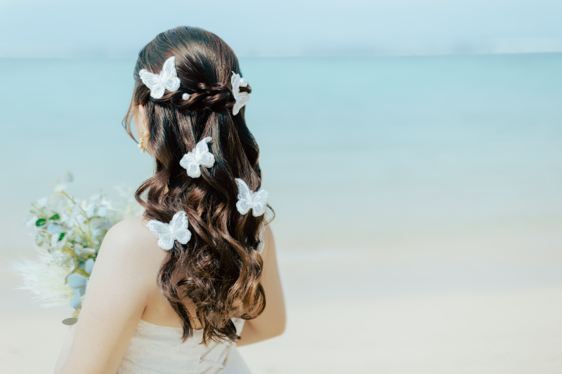 パール×蝶々 ハーフツインスタイル