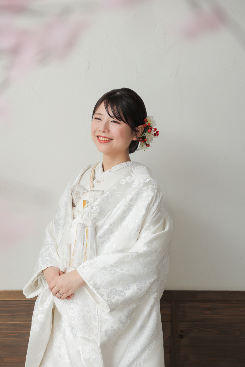 生花でヘアスタイル