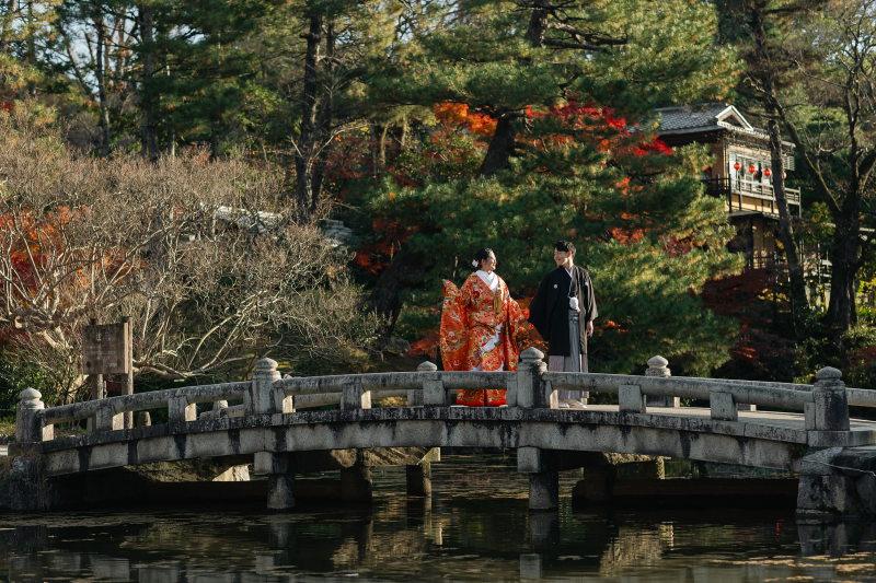 秋の京都で和装のフォトウェディング