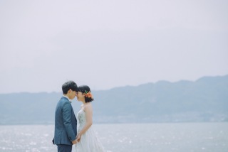 キラキラ輝く琵琶湖とキラキラなお二人^^