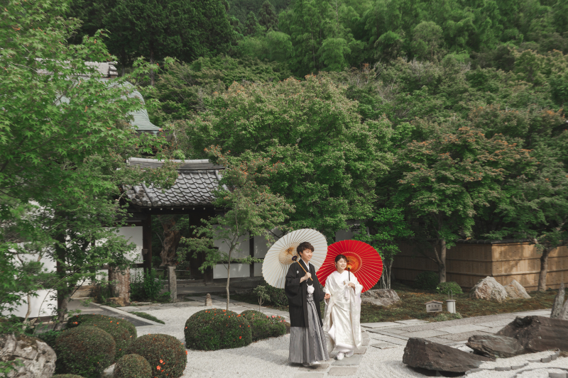 新緑が美しい6月の京都【圓光寺】で和装フォトウェディング