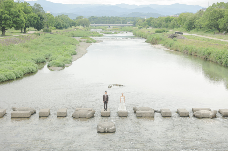 京都らしい鴨川にて