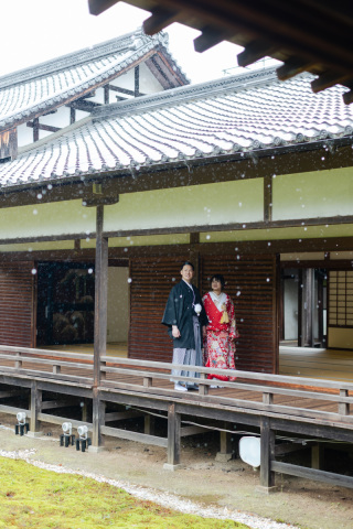 雨の日の京都で