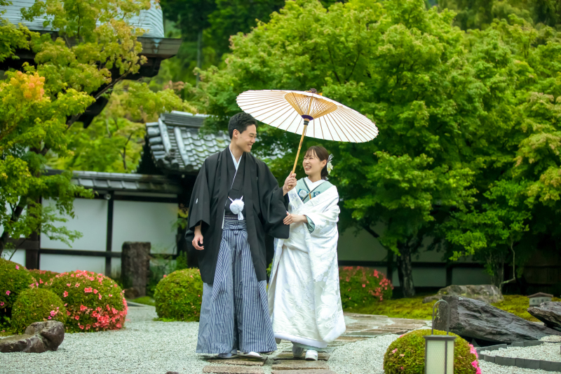 雨の日も特別な一枚に 〜圓光寺での和装ウェディングフォト〜