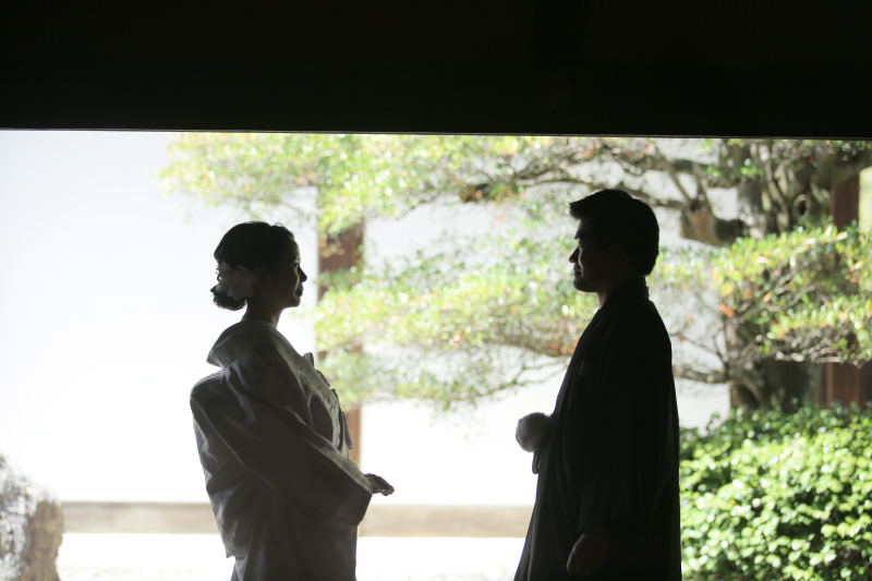 春の萬福寺で和装の前撮り