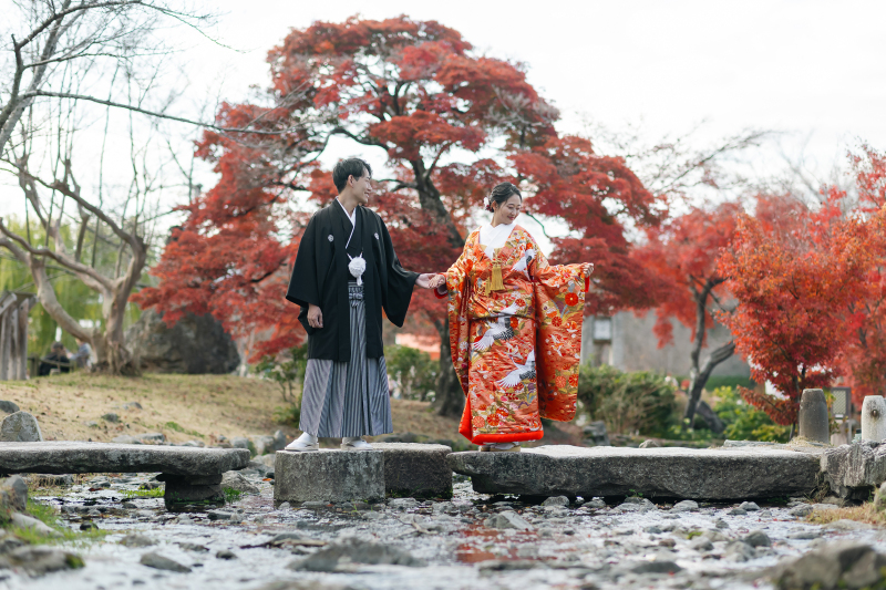 秋の京都で和装のフォトウェディング