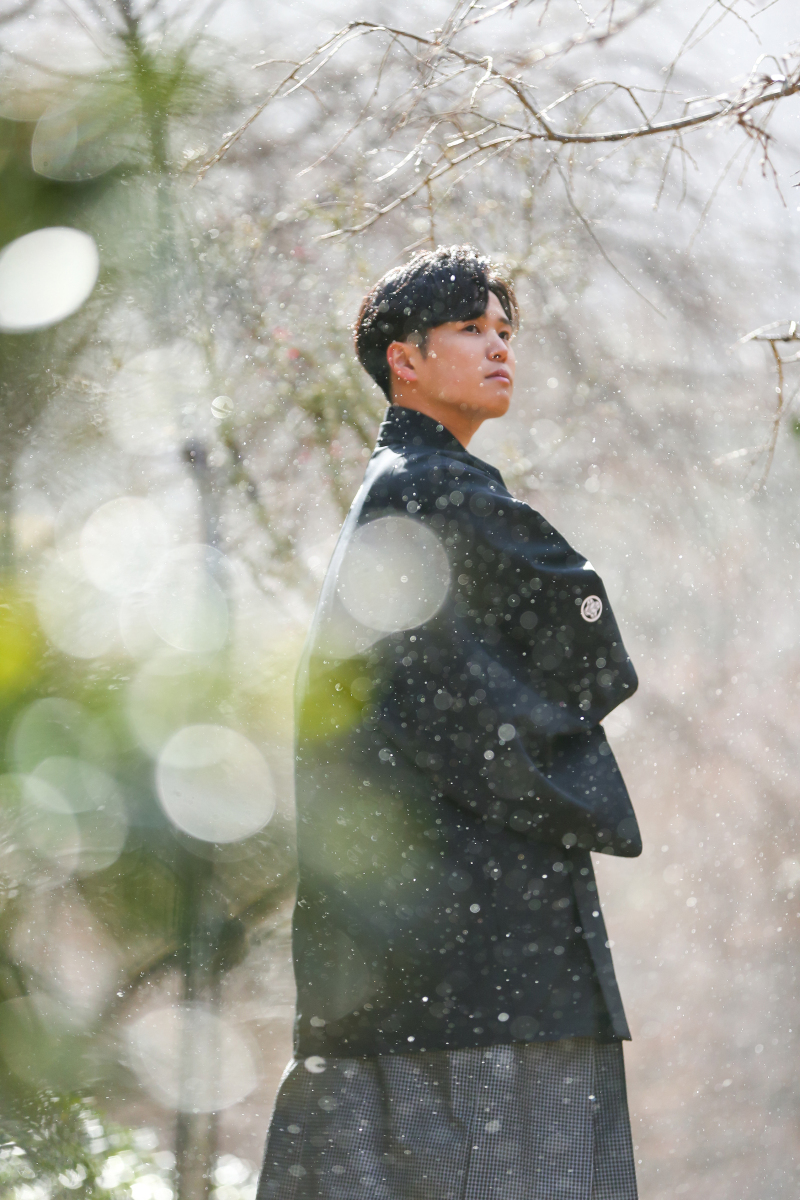 雪化粧の嵐山で