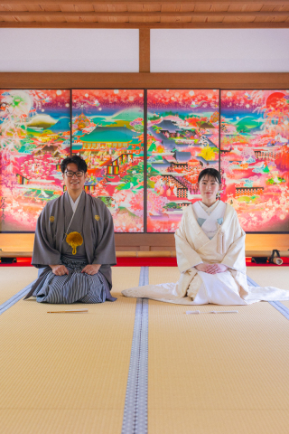 柔らかい日差しの中、随心院で和装撮影