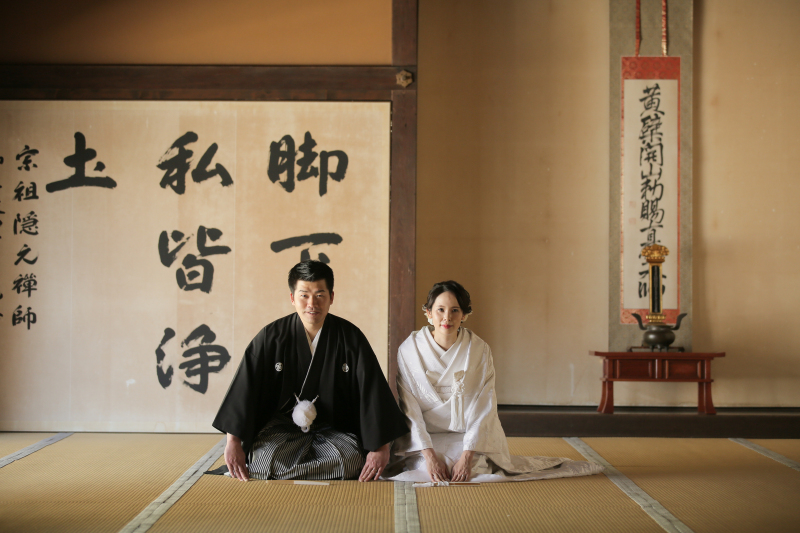 春の萬福寺で和装の前撮り