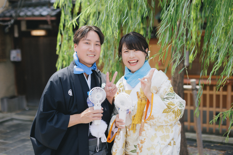 夏の祇園で爽やかな撮影を
