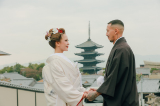 和装でカッコよく！八坂の塔ロケーション