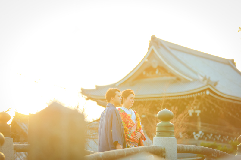 冬の寺社仏閣での和装ロケと暖かいスタジオで洋装ハウススタジオを組み合わせて♪