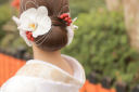 生花を使用した和装ヘアスタイル♪