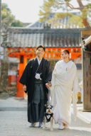 わんちゃんと一緒に八坂撮影